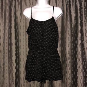 NWT Black with White Polka Dots Romper
